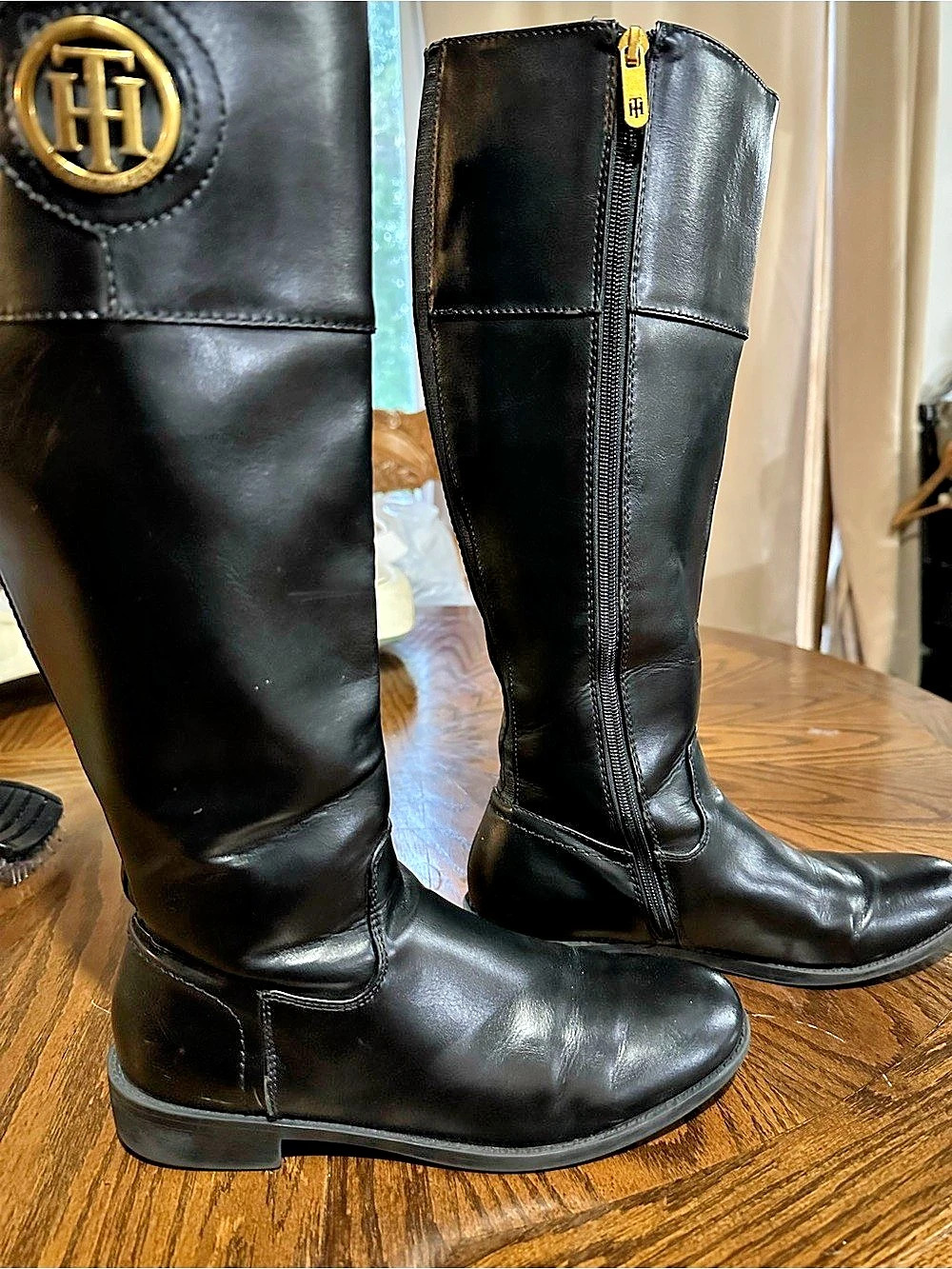 Tommy Hilfiger Imizza Tall Riding Boot Black Knee-High Boots US 7.5M